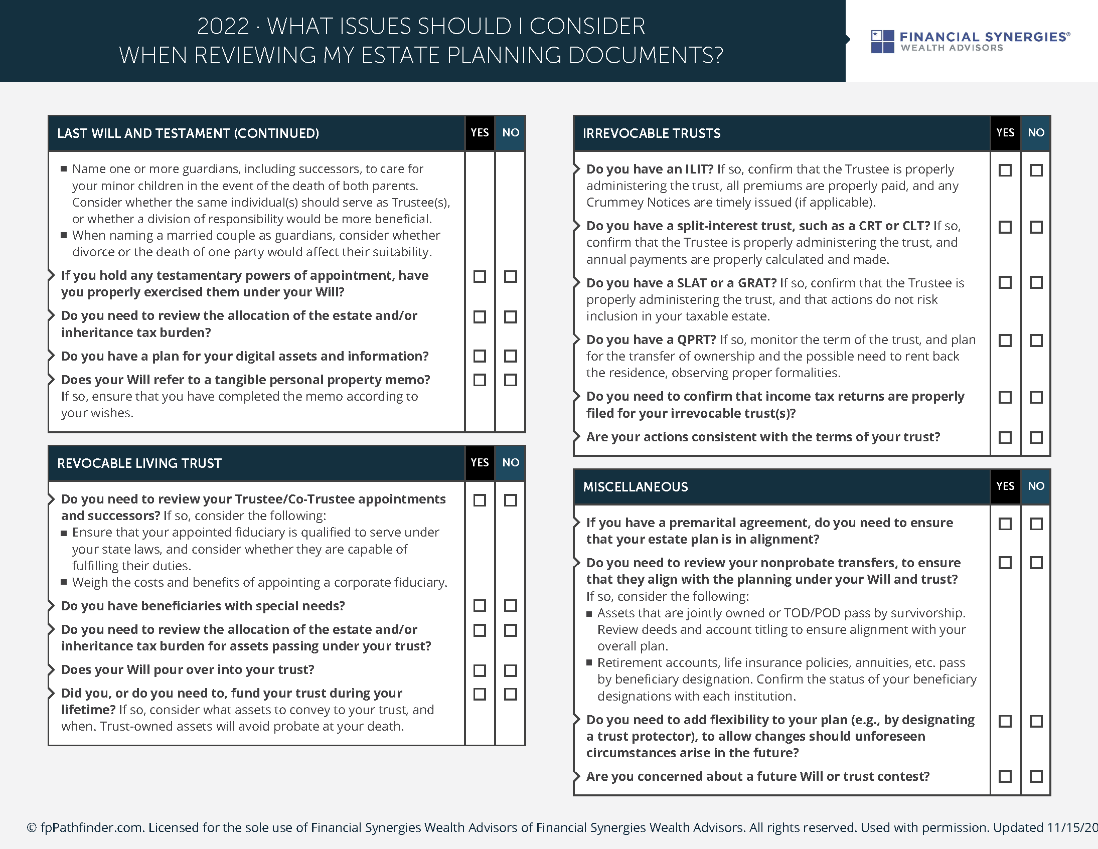 What issues should I consider when reviewing my estate planning documents Page 2