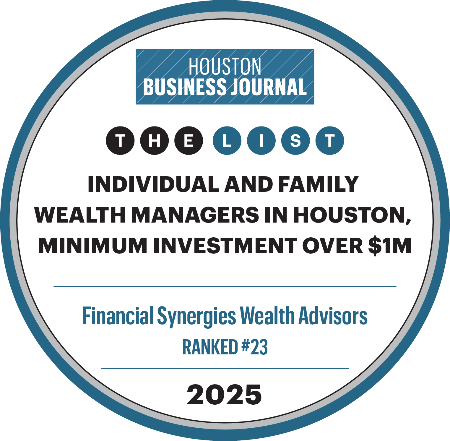2025 Houston Business Journal Wealth Managers