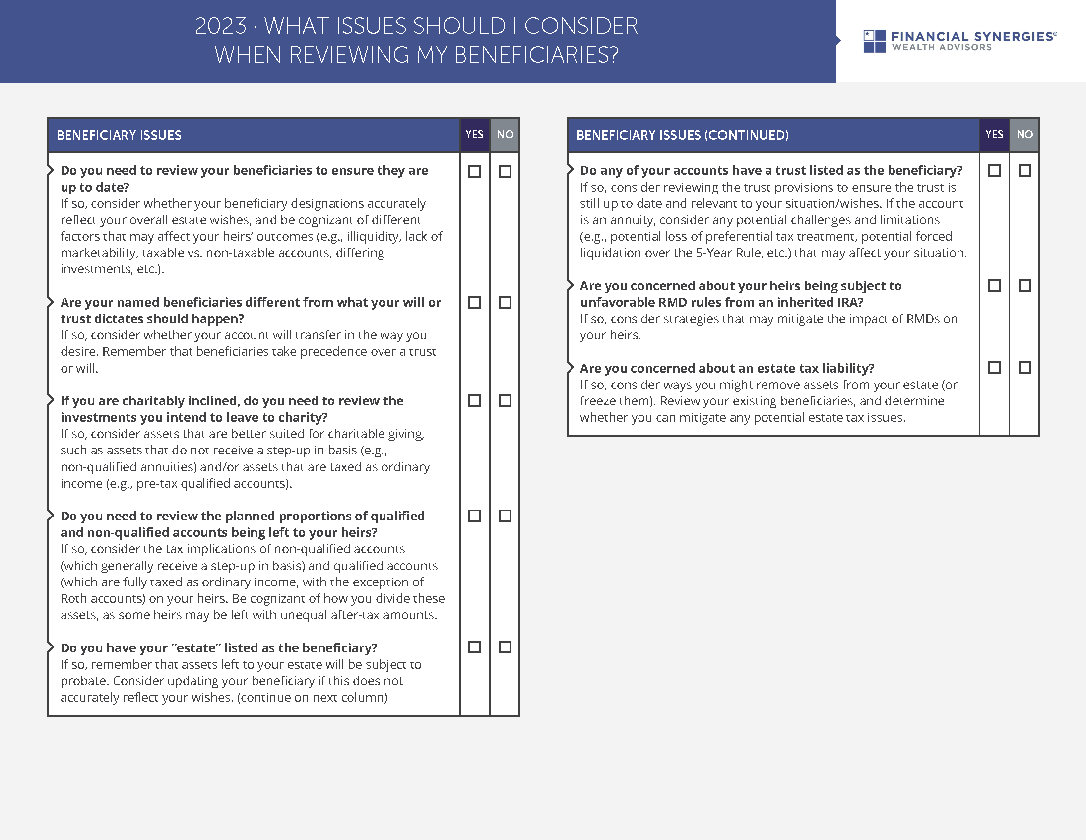 What Issues Should I Consider When Reviewing My Beneficiaries In 2023?