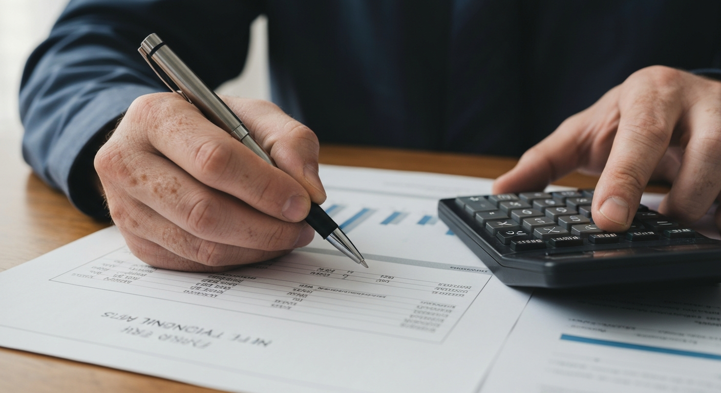 Man reviewing a financial plan Man reviewing a financial plan