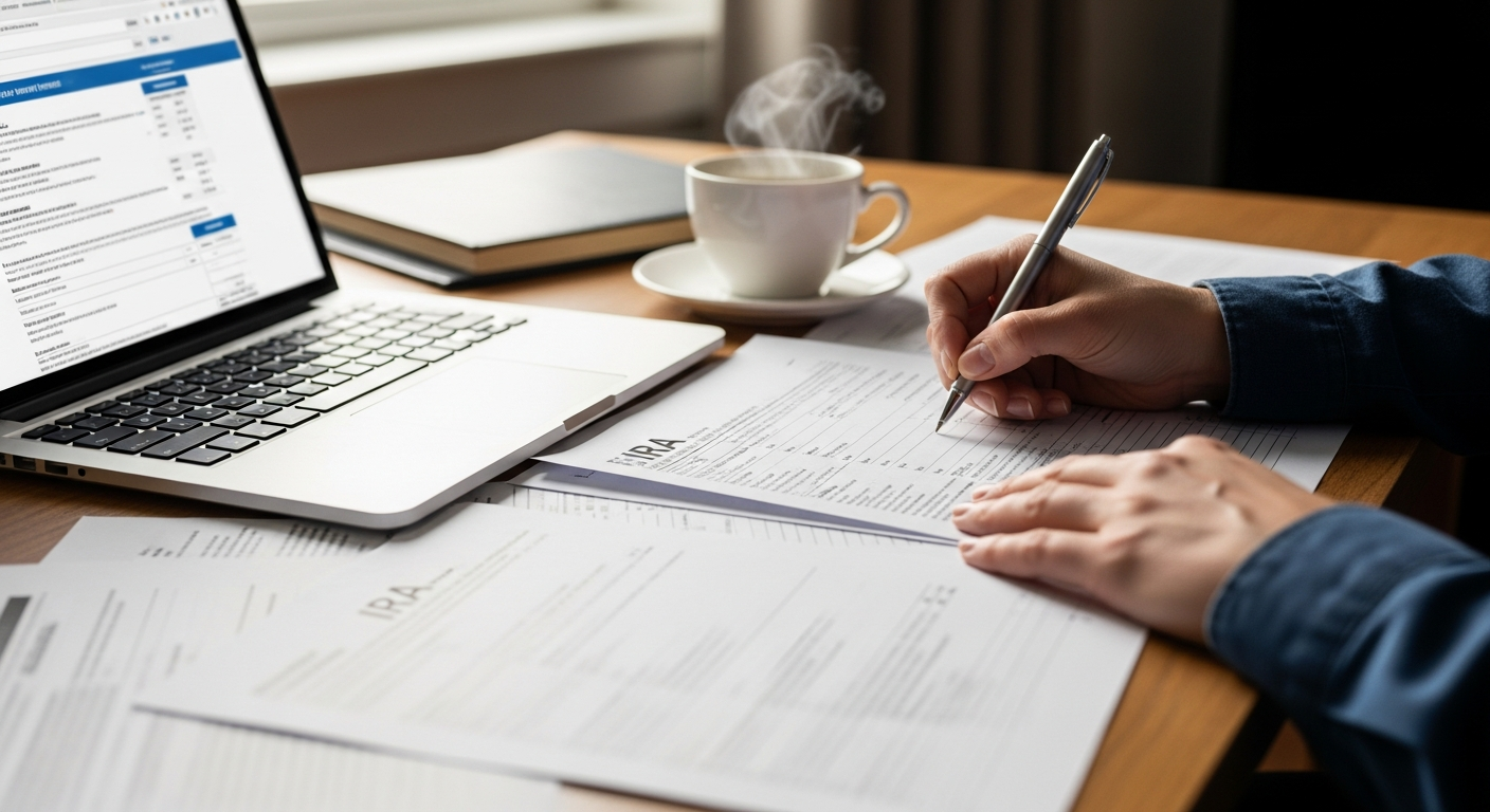 Person completing IRA paperwork